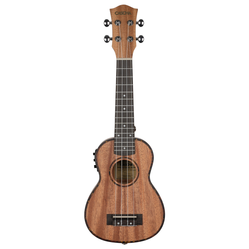 Cascha HH-2026E Soprano Ukulele Mahogany with pickup system (incl. Bag padded, 3 Picks)