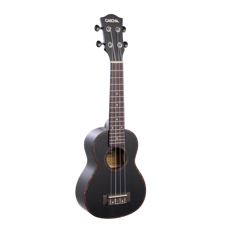 Cascha HH-2262L Soprano Ukulele Mahogany Black Lefthand (incl. Bag padded, 3 Picks)