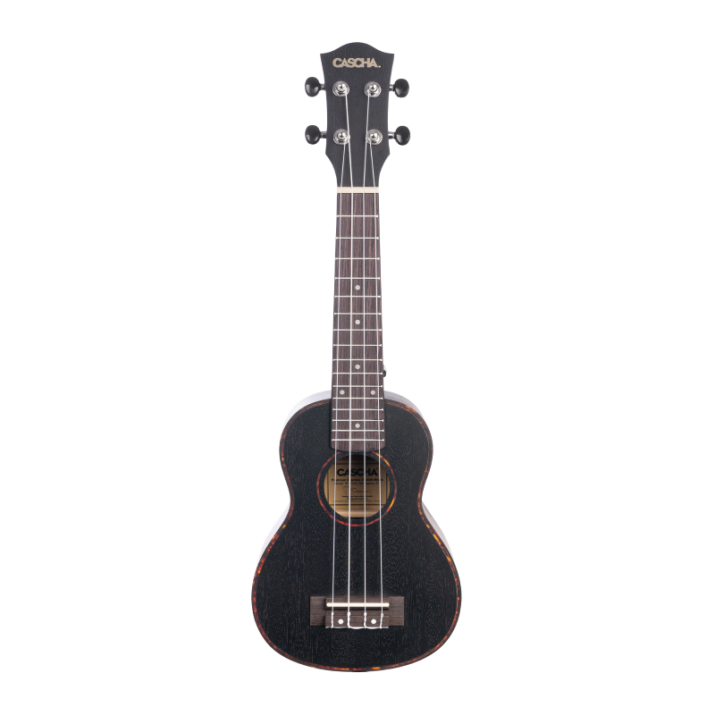 Cascha HH-2262L Soprano Ukulele Mahogany Black Lefthand (incl. Bag padded, 3 Picks)