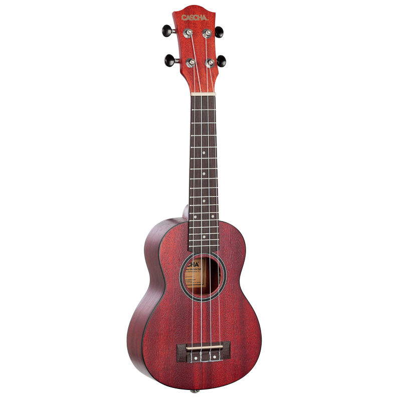 Cascha HH-2263 Soprano Ukulele Mahogany Red (incl. Bag padded, 3 Picks)
