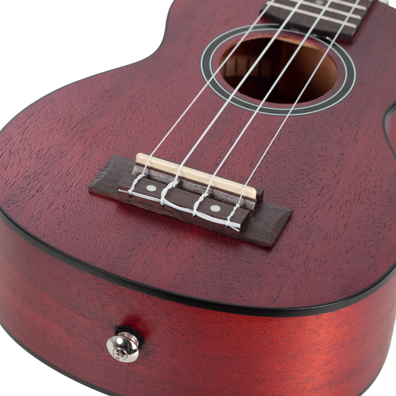 Cascha HH-2263 Soprano Ukulele Mahogany Red (incl. Bag padded, 3 Picks)
