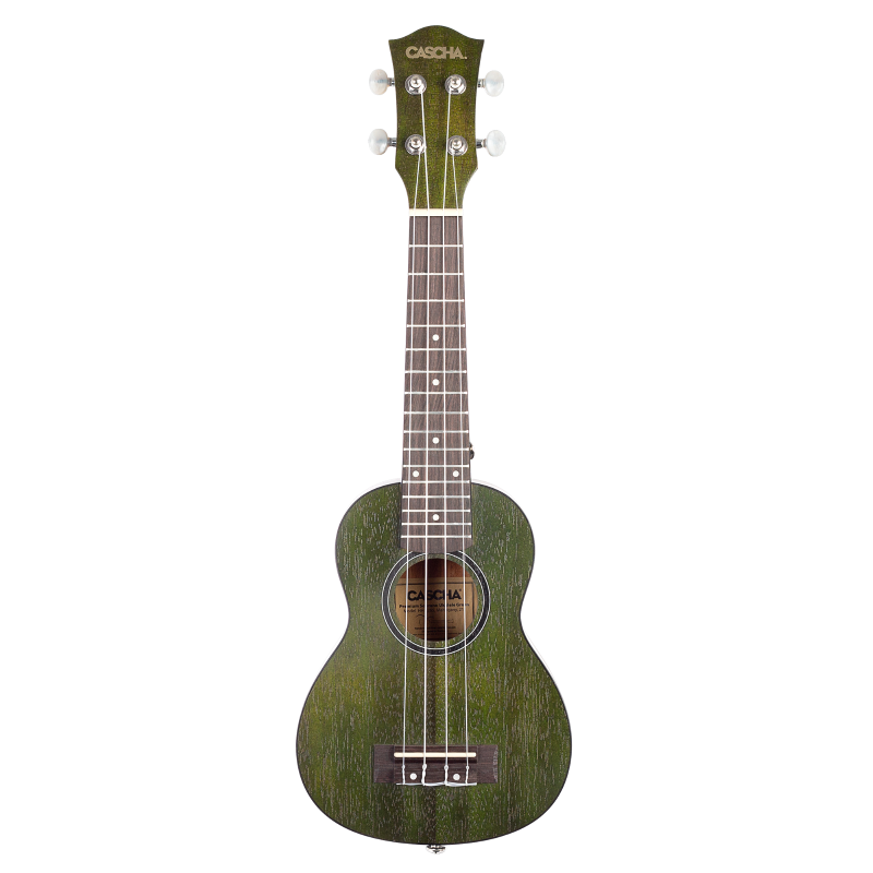 Cascha HH-2265 Soprano Ukulele Mahogany Green (incl. Bag padded, 3 Picks)
