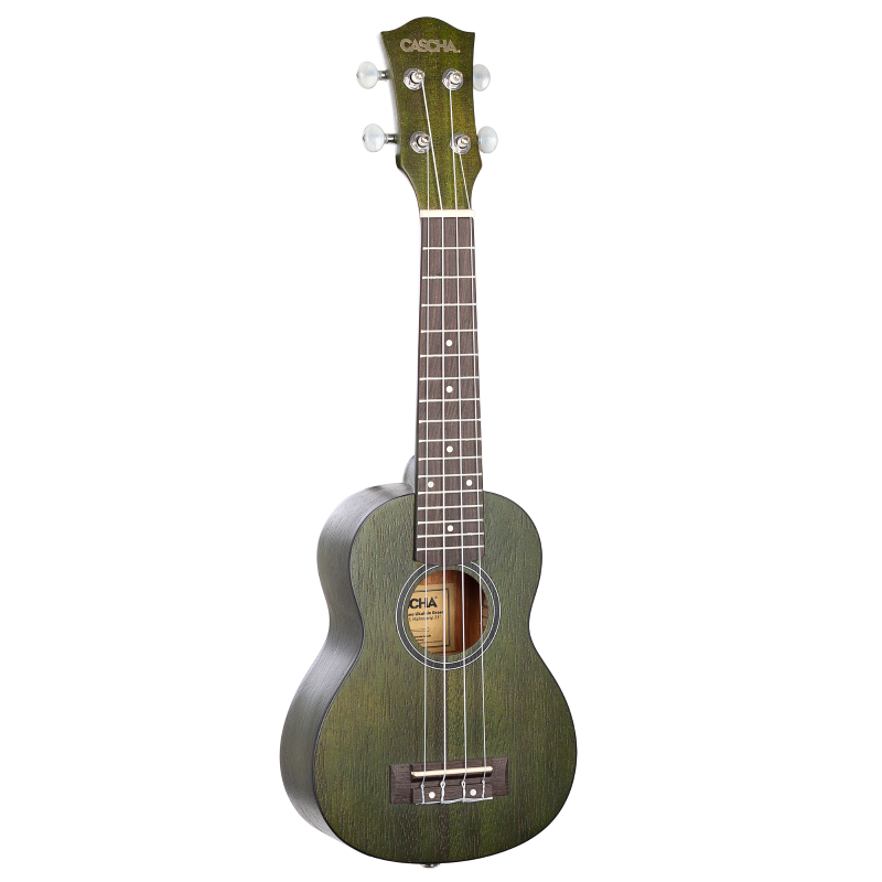 Cascha HH-2265 Soprano Ukulele Mahogany Green (incl. Bag padded, 3 Picks)