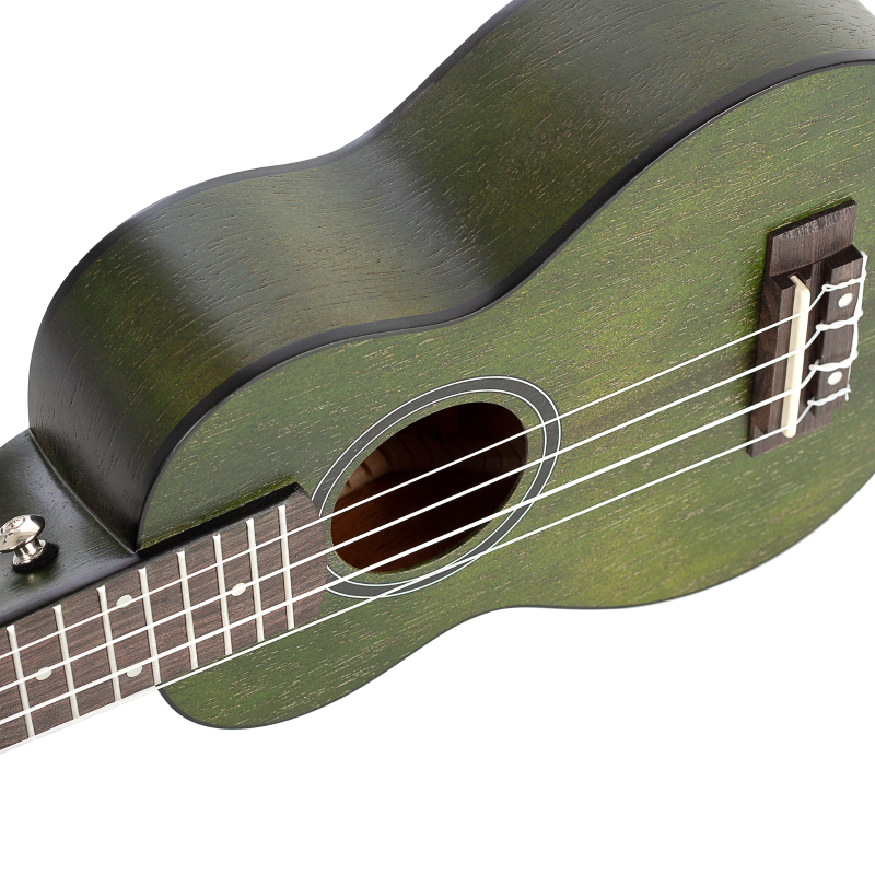Cascha HH-2265 Soprano Ukulele Mahogany Green (incl. Bag padded, 3 Picks)