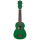 Cascha HH-2265L Soprano Ukulele Mahogany Green Lefthand (incl. Bag padded, 3 Picks)