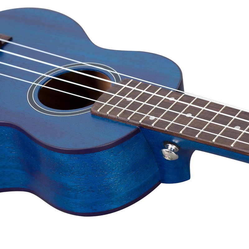 Cascha HH-2266 Soprano Ukulele Mahogany Blue (incl. Bag padded, 3 Picks)