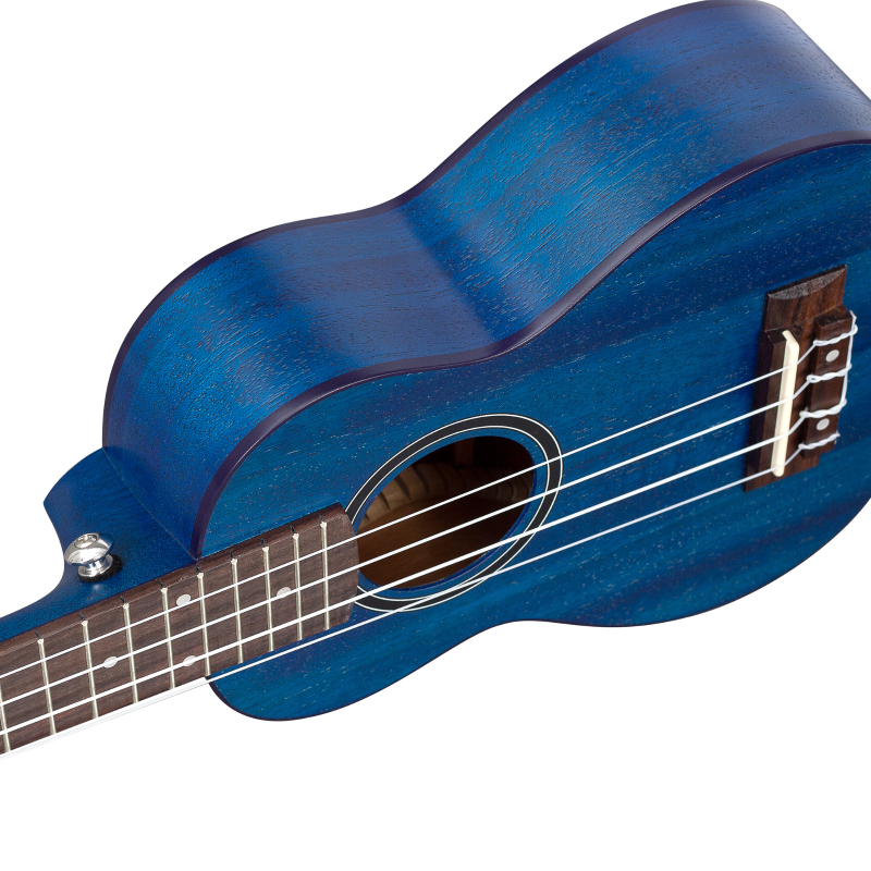 Cascha HH 2266L Soprano Ukulele Mahogany Blue Lefthand (incl. Bag padded, 3 Picks)