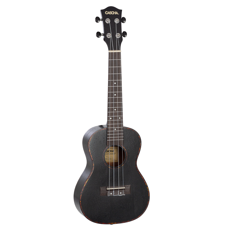 Cascha HH-2300L Concert Ukulele Mahogany Black Lefthand (incl. Bag padded, 3 Picks)