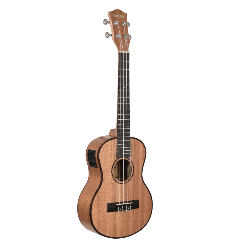 Cascha HH-2048E Tenor Ukulele Mahogany with pickup system (incl. Bag padded, 3 Picks)
