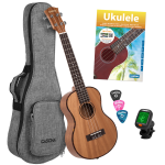Cascha HH-2049 Tenor Ukulele Mahogany Set (incl. 4 languages Method (DE/EN/FR/ES), Bag padded, 3 Picks, Tuner)