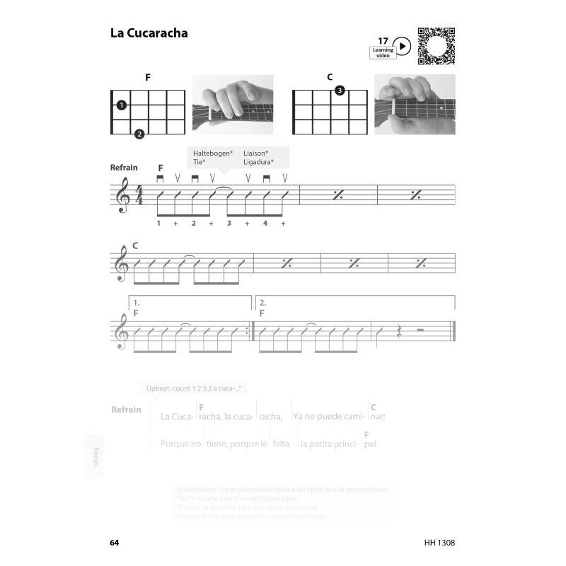 Cascha HH-2152 Concert Ukulele Spruce Solid Top Set (incl. 4 languages Method (DE/EN/FR/ES), Bag padded, 3 Picks, Tuner, Top: Spruce)