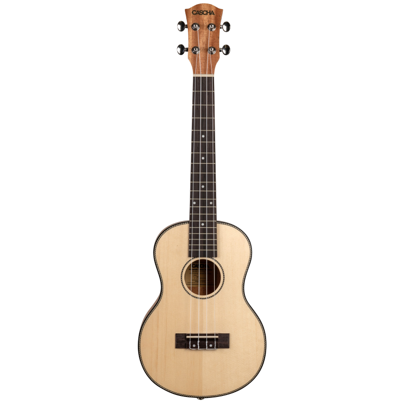 Cascha HH-2154 Tenor Ukulele Spruce Solid Top (incl. Bag padded, 3 Picks, Top: Spruce)