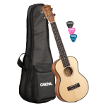 Cascha HH-2154L Tenor Ukulele Spruce Solid Top Lefthanded (incl. Bag padded, 3 Picks, Top: Spruce)