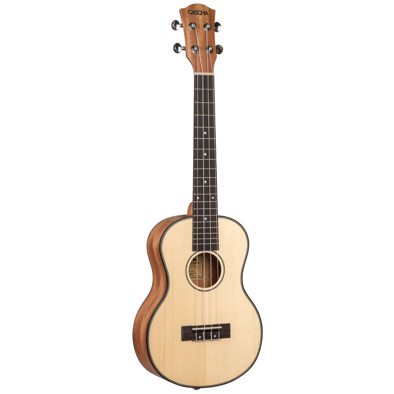 Cascha HH-2154L Tenor Ukulele Spruce Solid Top Lefthanded (incl. Bag padded, 3 Picks, Top: Spruce)
