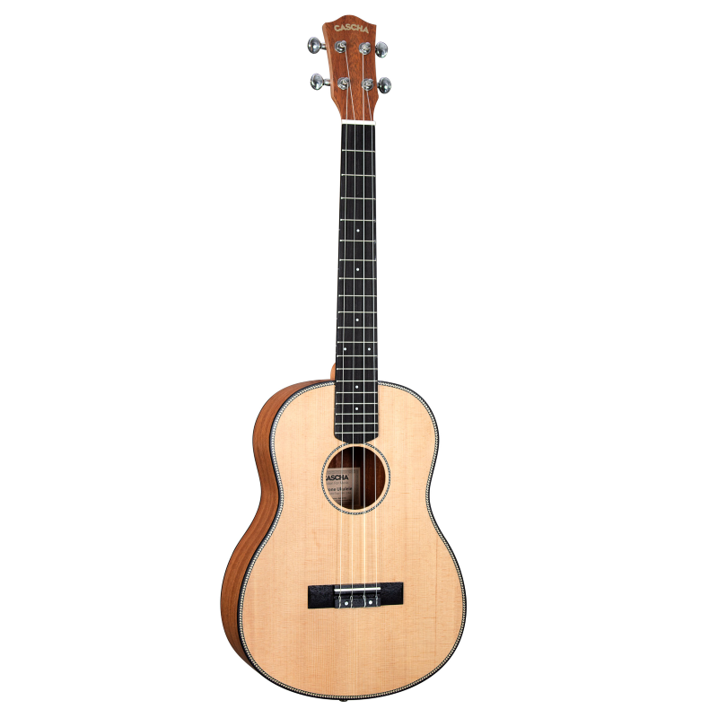 Cascha HH-2244 Baritone Ukulele Mahogany Spruce Solid Top (incl. Bag padded, 3 Picks, Top: Spruce)