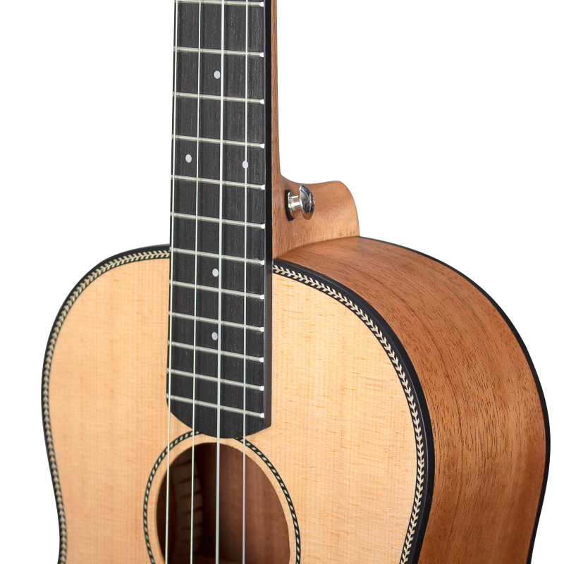 Cascha HH-2244 Baritone Ukulele Mahogany Spruce Solid Top (incl. Bag padded, 3 Picks, Top: Spruce)
