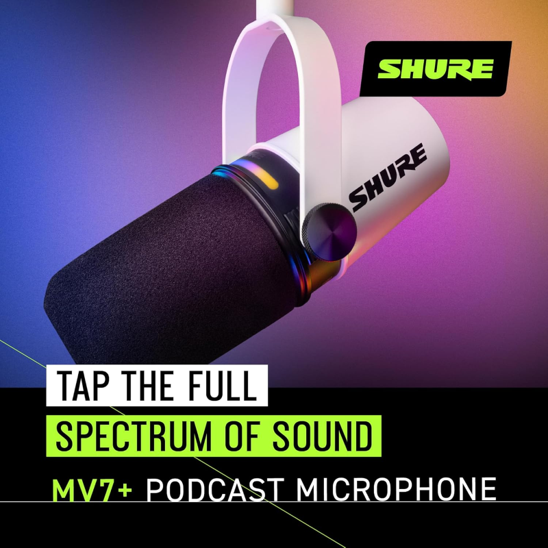 Shure MV7+ White Microfono USB finitura bianca