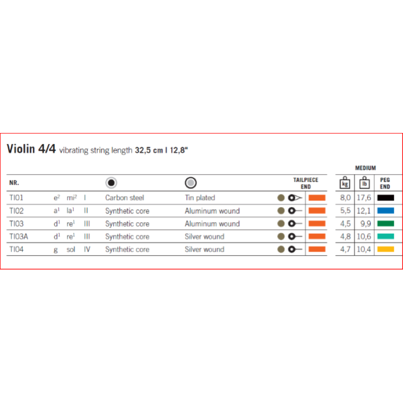 Thomastik TI100 MUTA VIOLINO CON RE IN ALLUMINIO
