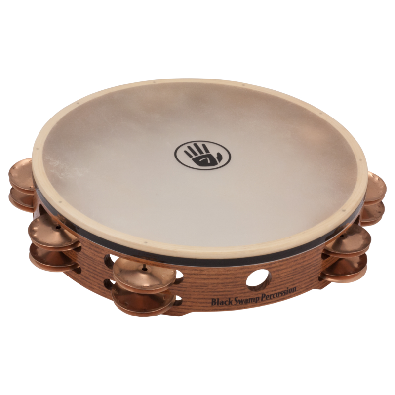 Black Swamp TD2 Tambourine 10" Phosphor Bronze jingles, Calf Head
