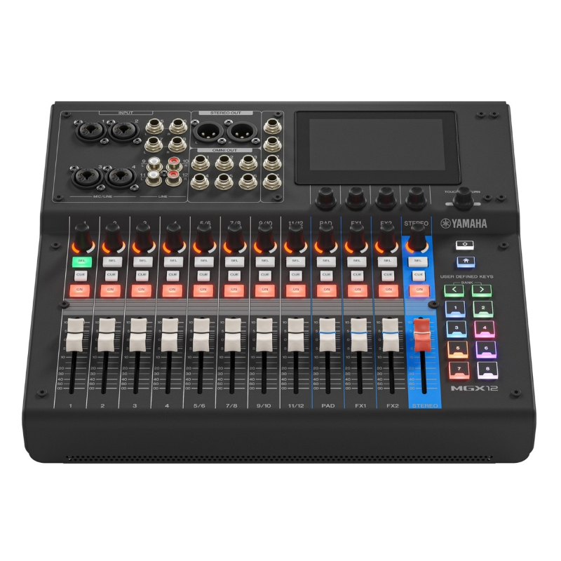 Yamaha MGX12 Mixer 12 Canali con Multitraccia Finitura Nera