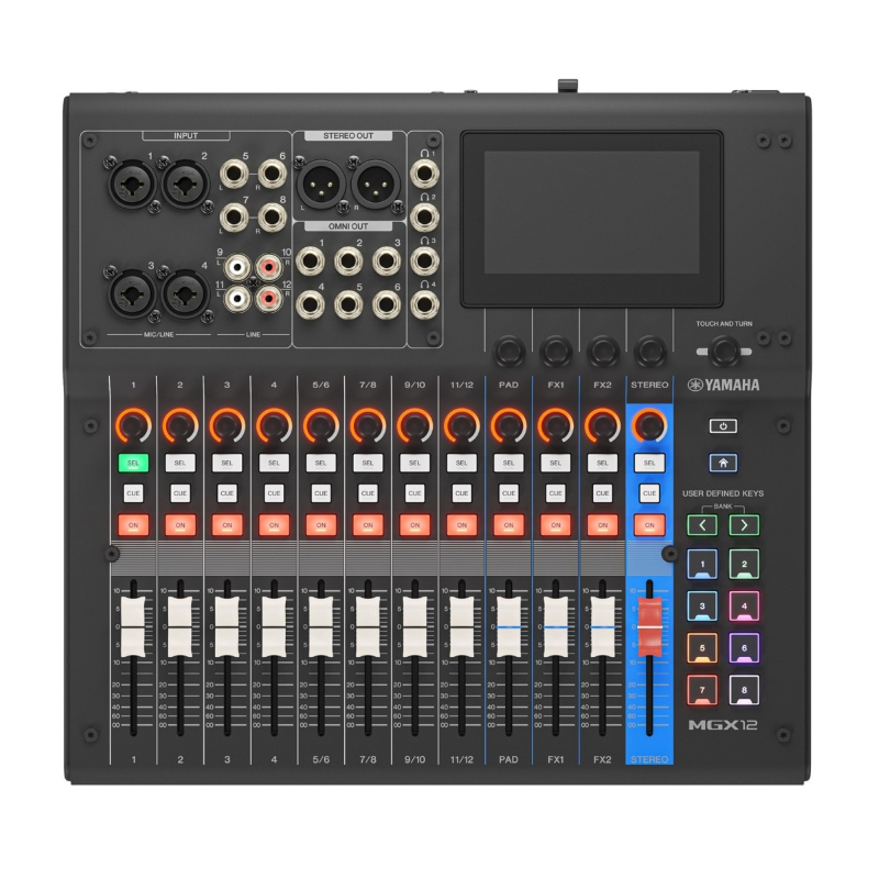 Yamaha MGX12 Mixer 12 Canali con Multitraccia Finitura Nera