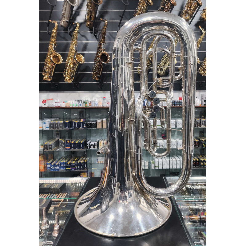 usato G&P 9F Tuba in Fa Argentata 4 Pistoni + 1 Cilindro