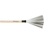 Vater VWTW ''Wood Handle Wire Brush'' - Impugnatura in Hickory 5A con rivetto/Setole in acciaio non retraibili