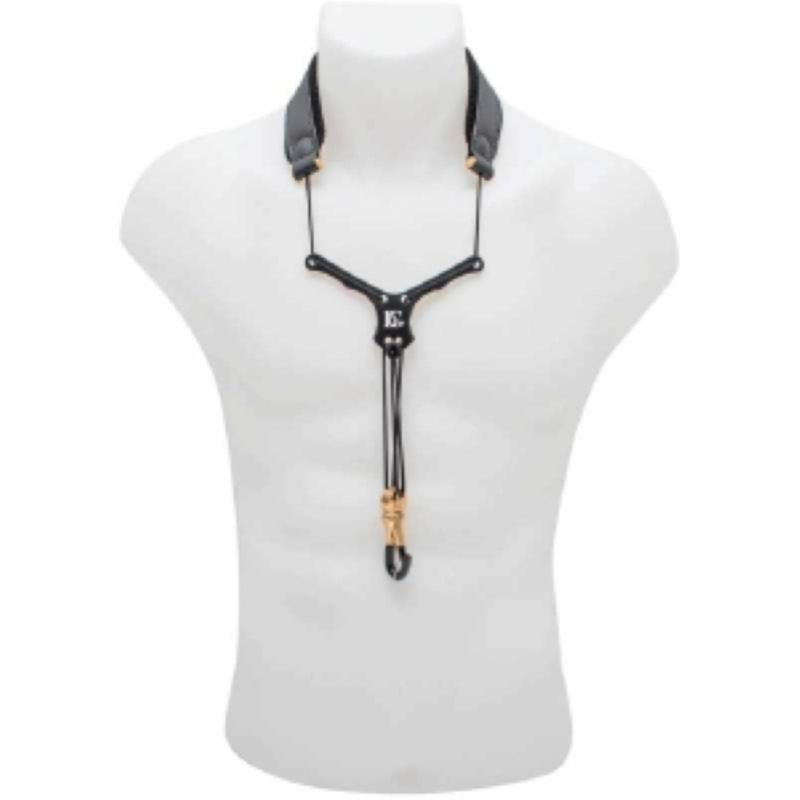 BG S20YMSH Collarino in Pelle con Distanziatore per Sax Alto, Tenore e Soprano Nero