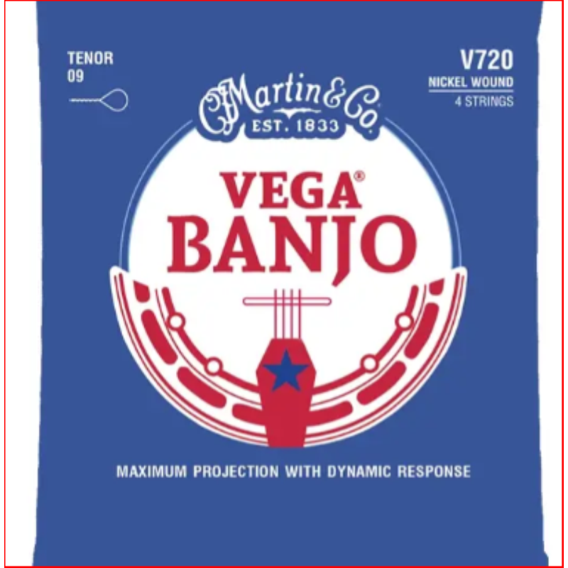 Martin V720 Corde Banjo Tenore Vega Nickel Wound