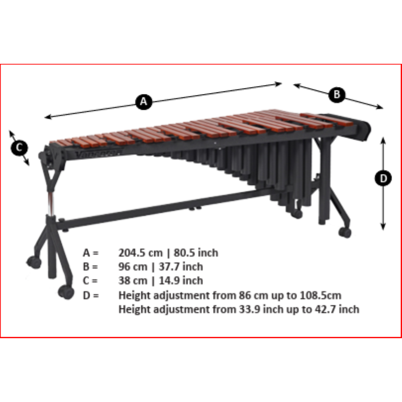 VANCORE Marimba PSM 501 A2-C7 Padouk 4.3 ottave, mm.65-40 
