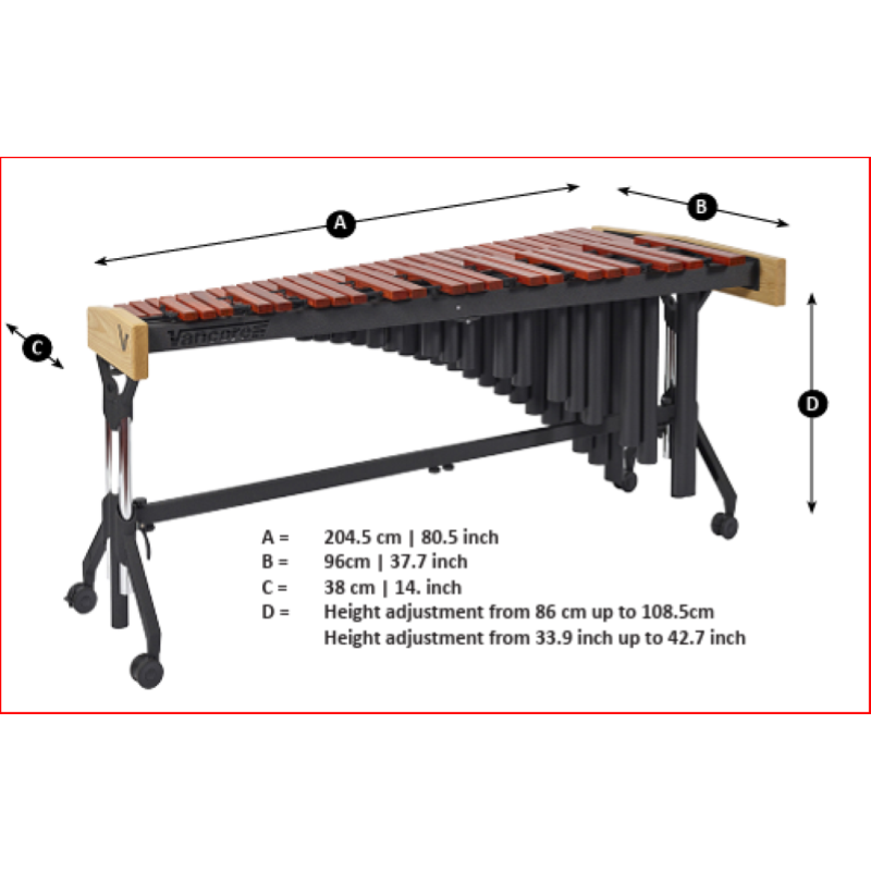 VANCORE Marimba PSM 1001 A2-C7 Padouk 4.3 ottave, mm.65-40