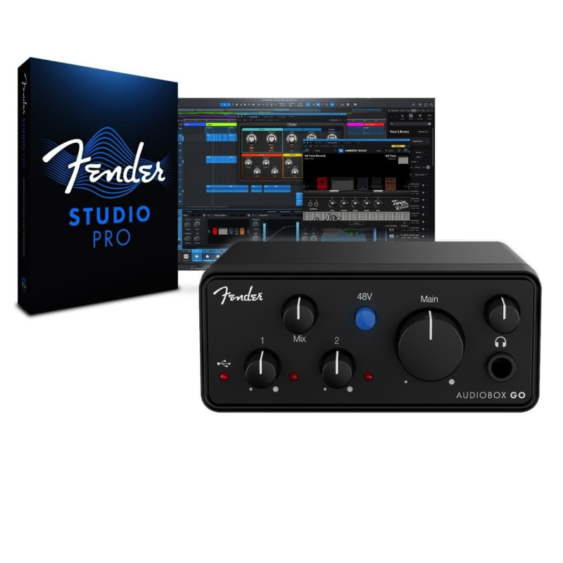 Fender AudioBox Go Black Interfaccia Audio USB C 2 In 2 Out