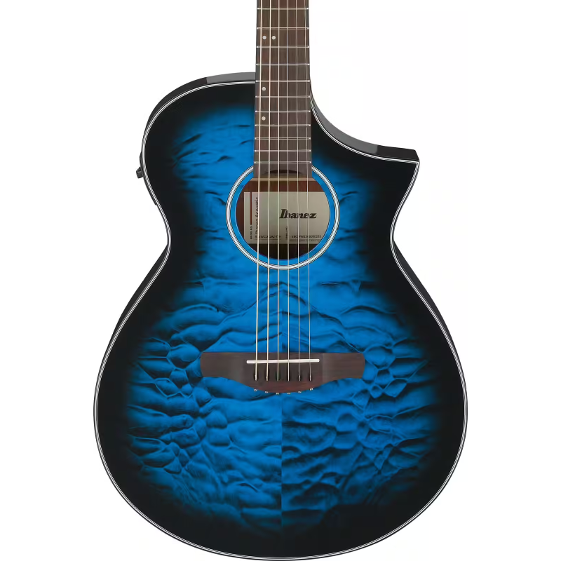 Ibanez AEWC16QATLH Chitarra Acustica Transparent Blue Sunburst