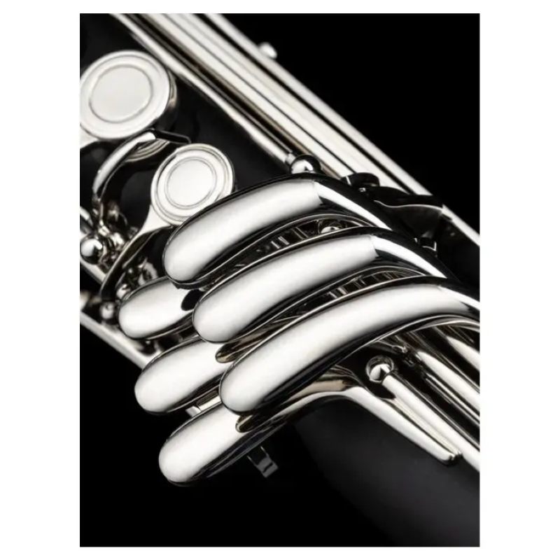 Backun Alpha Clarinetto Basso  in Sib in Resina 17 Chiavi Argentate