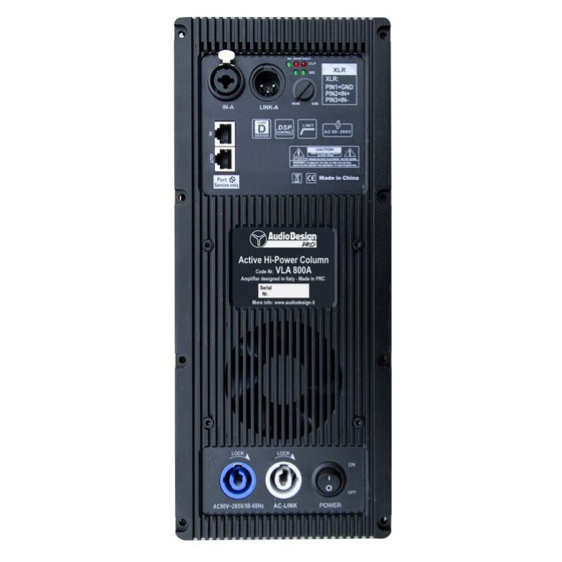 Audio Design VLA 800A Powered column 4x8" + Driver - 1900 W RMS