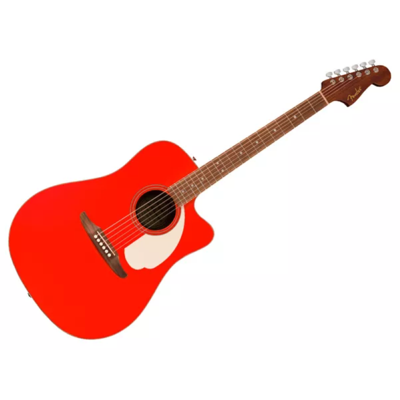 Fender California Standard Redondo™ CE, Spruce Top, Ivory Pickguard, Fiesta Red