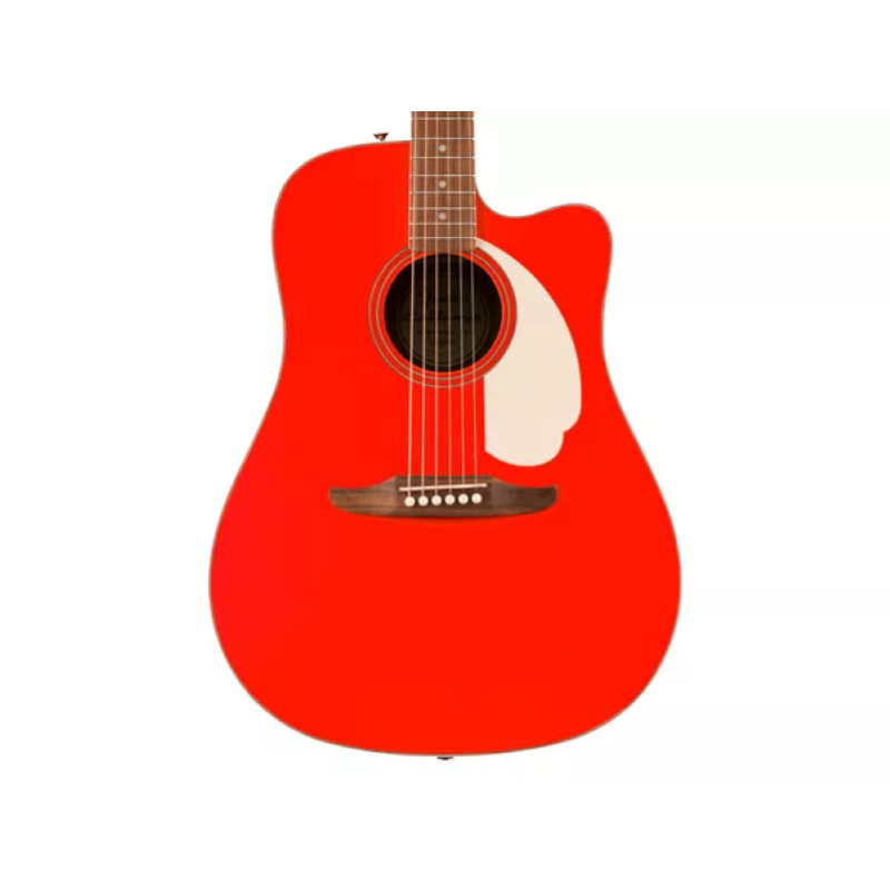 Fender California Standard Redondo™ CE, Spruce Top, Ivory Pickguard, Fiesta Red