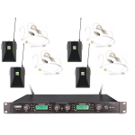 Audio Design PMU 2214BP Sistema wireless 200 Ch.UHF con 4 Body pack e microfoni ad archetto - 4 Ch.
