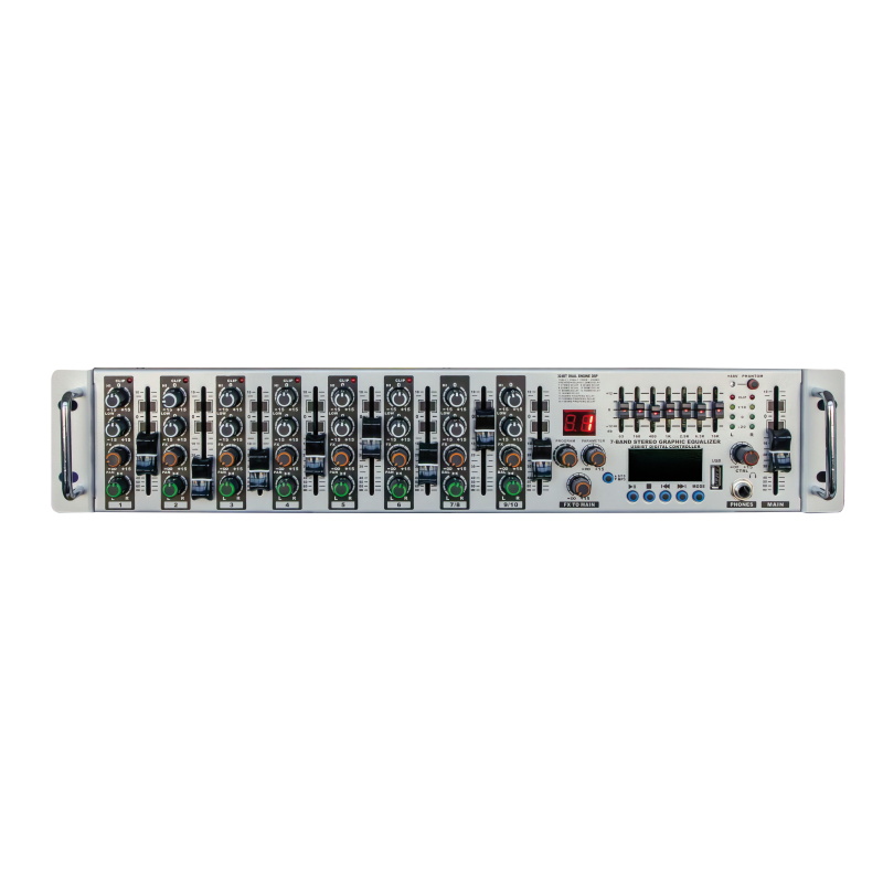 Audio Design PMX R62 Mixer montaggio superficie o rack 6+2 Canali USB/BT 24 effetti con DSP