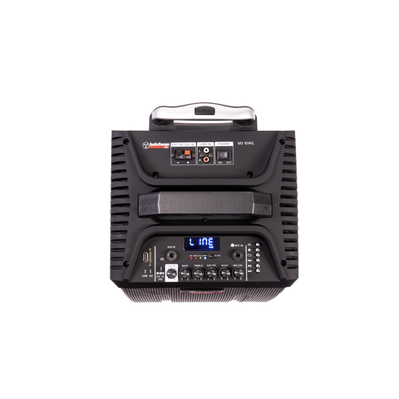 Audio Design M3 10W/L Diffusore 10" a batteria - 2 mic wireles - Pot. Max 300 W