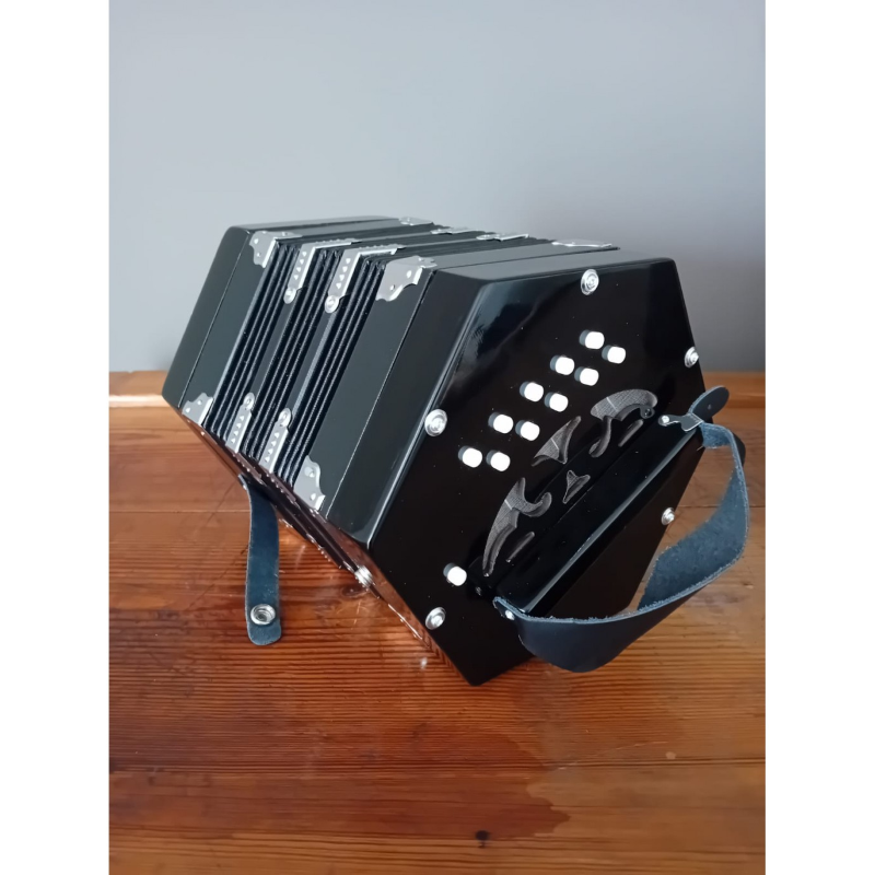 CROSIO CONCERTINA Esagonale 20 voci, Nera  c/borsa
