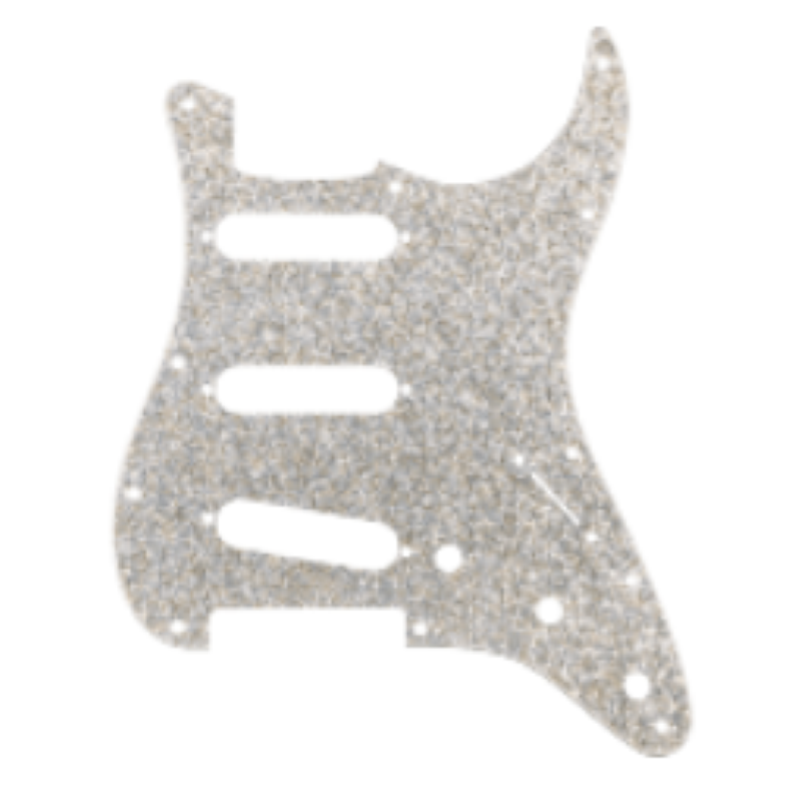 Fender Hybrid Glass/Glitter Stratocaster® S/S/S Pickguard, Silver Sparkle