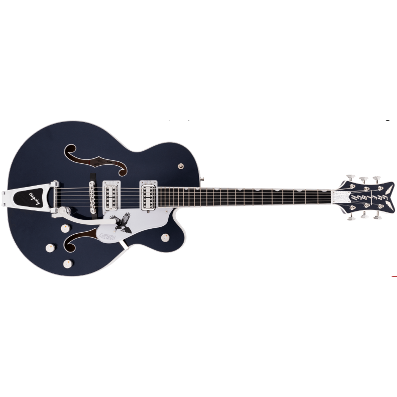 Gretsch G6136T-RR Rich Robinson Signature Magpie with Bigsby®, Ebony Fingerboard, Raven's Breast Blue