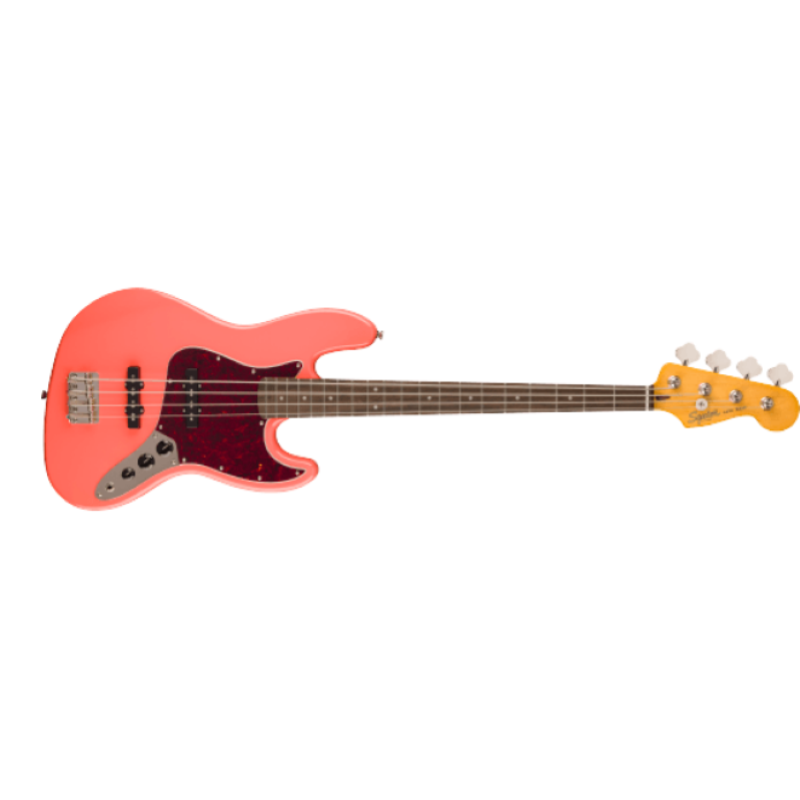 Fender Squier Classic Vibe™ '60s Jazz Bass®, Laurel Fingerboard, Tortoishell Pickguard, Tahitian Coral 0374530511