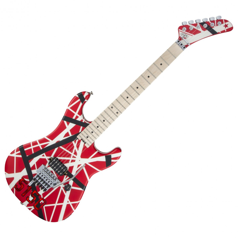 EVH Striped Series 5150™, Maple Fingerboard, Red with Black and White Stripes