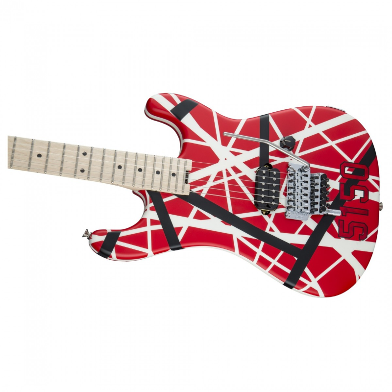 EVH Striped Series 5150™, Maple Fingerboard, Red with Black and White Stripes