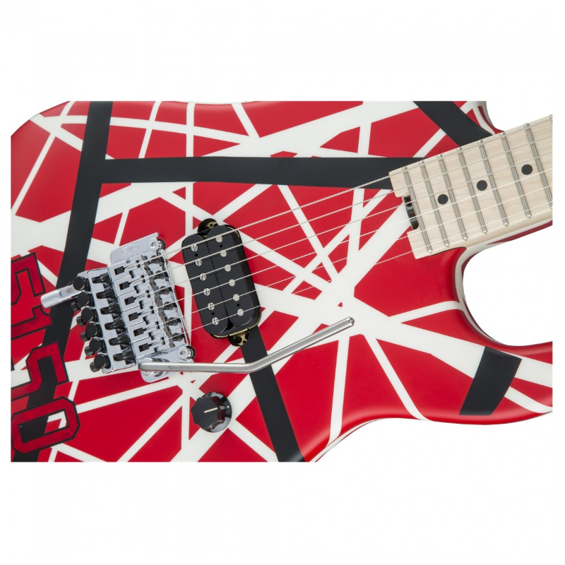 EVH Striped Series 5150™, Maple Fingerboard, Red with Black and White Stripes