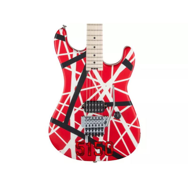 EVH Striped Series 5150™, Maple Fingerboard, Red with Black and White Stripes