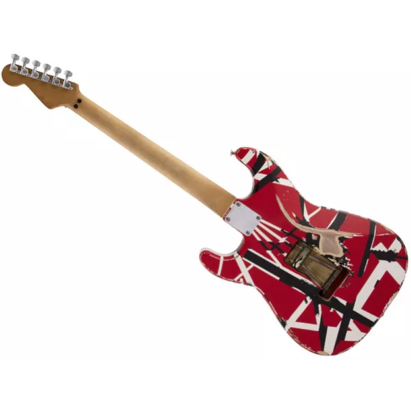 EVH Striped Series Frankenstein™ Frankie, Maple Fingerboard, Red with Black Stripes Relic