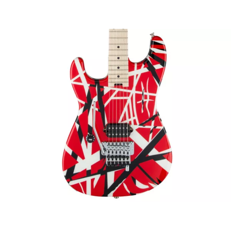 EVH Striped Series LH R/B/W, Maple Fingerboard, Red, Black and White Stripes 5107912503